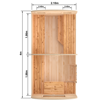 Fasssauna / Gartensauna / Banja / Quadro 4,0 m mit Vorraum